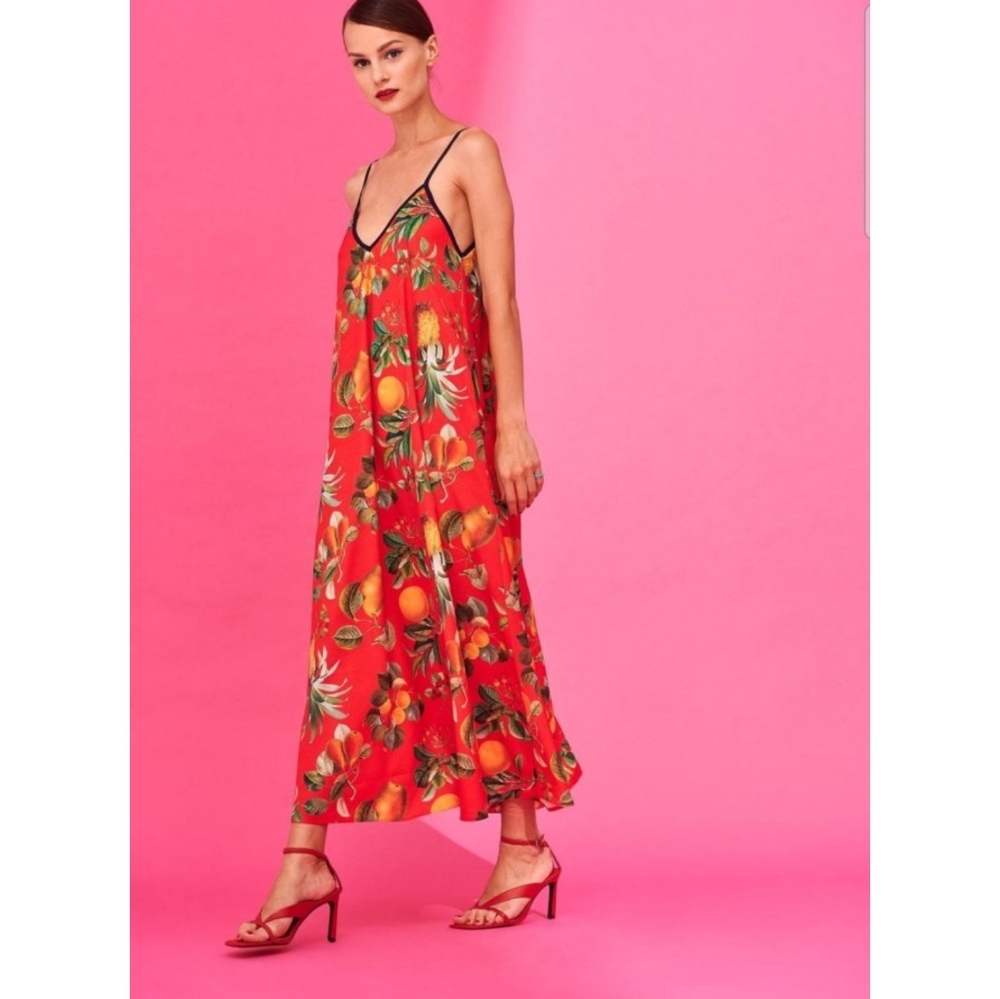 Karavan Clothing Tati Red Fruit Maxi Dress
